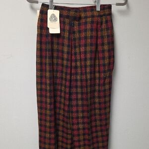 Classic Checkered Dress Pants - Red and Brown